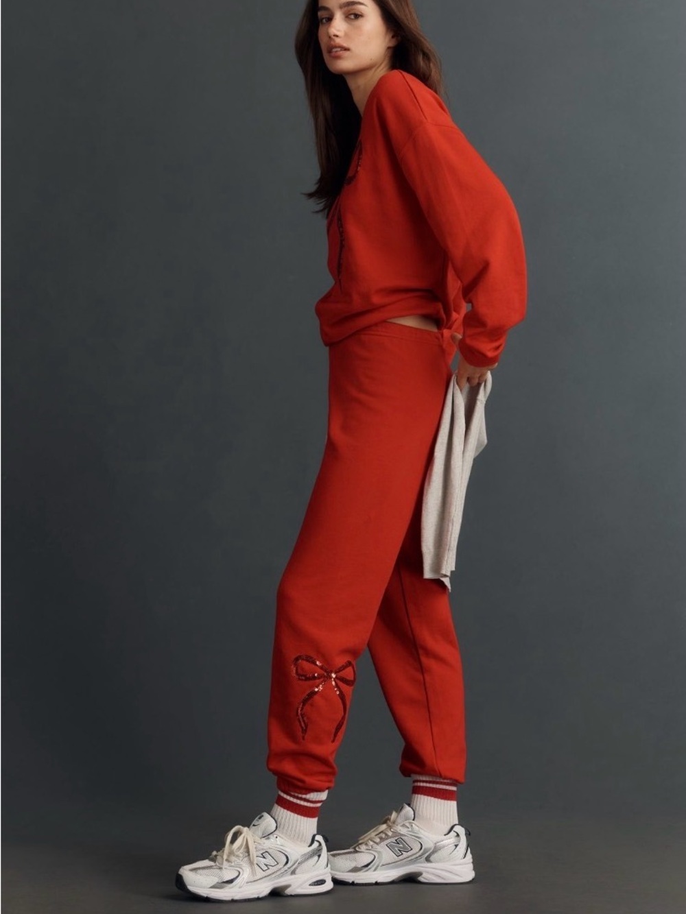 Beach Riot X Anthropologie Nash Sequin Bow Sweatpants